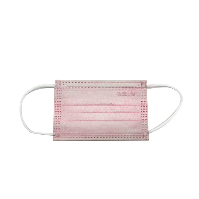 Cargue la imagen en el visor de la galería, Cubrebocas Ambiderm Infantil Rosa con 50 piezas marca Ambiderm