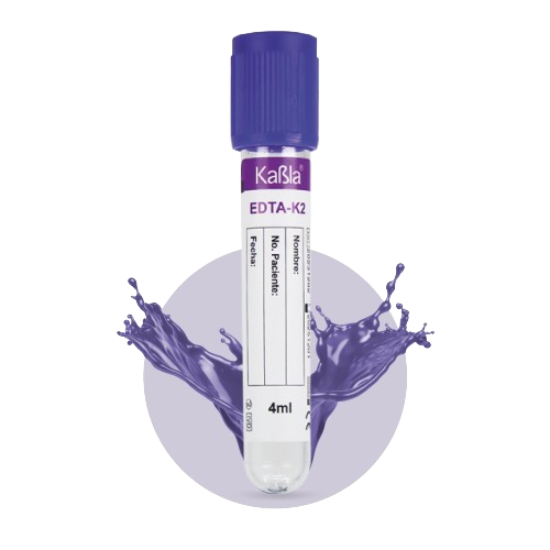 Tubo Vacutainer Edta K2 13×75Mm 4 Ml Plástico Pet, Color Lila - Gradilla Con 100 Piezas