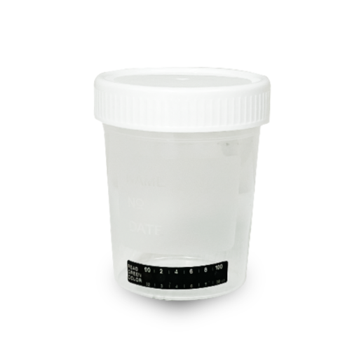 Contenedores de Orina No Estériles de 100 ml con termómetro - Paquete con 25 piezas - Kabla