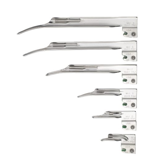 Hoja para laringoscopio recto Miller - fibra óptica