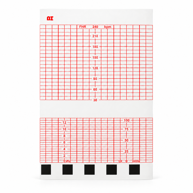 Cargue la imagen en el visor de la galería, Papel graficado en rojo. Medidas: 15.2cm*9cm Doblado en Z de 150 hojas. Para Analogic Fetalgard. marca NT