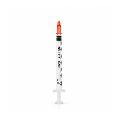Jeringa Insulina 1ml con aguja 29X13 con 200 piezas marca DL