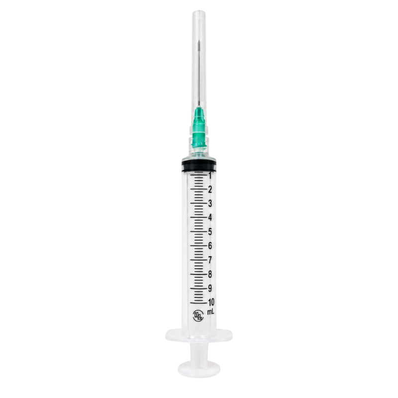 Cargue la imagen en el visor de la galería, Jeringa esteril y desechable 10ml con aguja 21X32 con 100 piezas marca DL