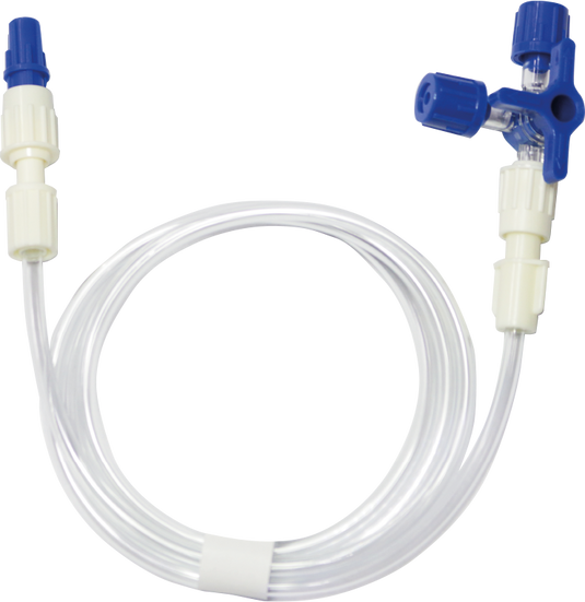 Llave De 4 Vías C/Conector L.Lock Macho Ext. 80Cm Largo 2.6Mm Diam Int