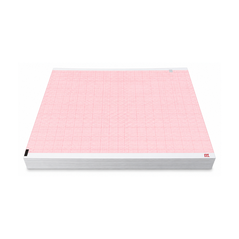 Cargue la imagen en el visor de la galería, Papel graficado en rojo. Medidas: 21.5cm*28cm Doblado en Z de 200 hojas. Doble sensor Para QUINTON/Q-STRESS/Q710. marca NT