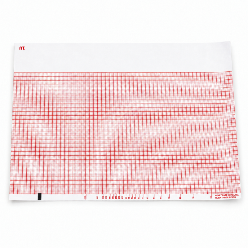 Cargue la imagen en el visor de la galería, Papel graficado en rojo. Medidas: 21.5cm*28cm Doblado en Z de 250 hojas. Para Mortara ELI250. marca NT