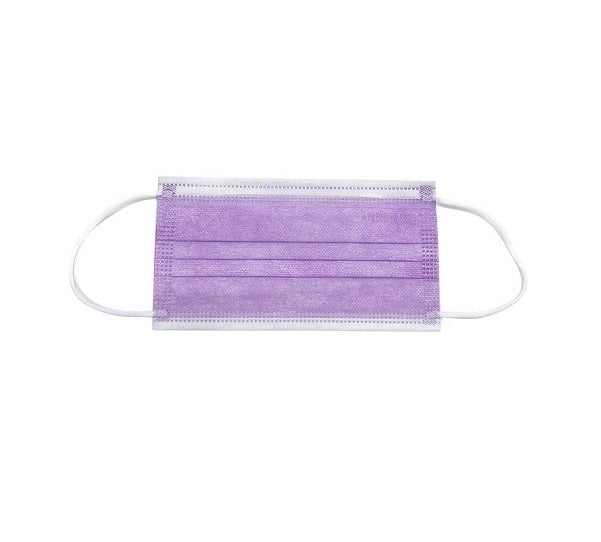 Cargue la imagen en el visor de la galería, Cubrebocas Ambiderm De 3 Pliegues C/Elástico Morado Caja C/50 Piezas