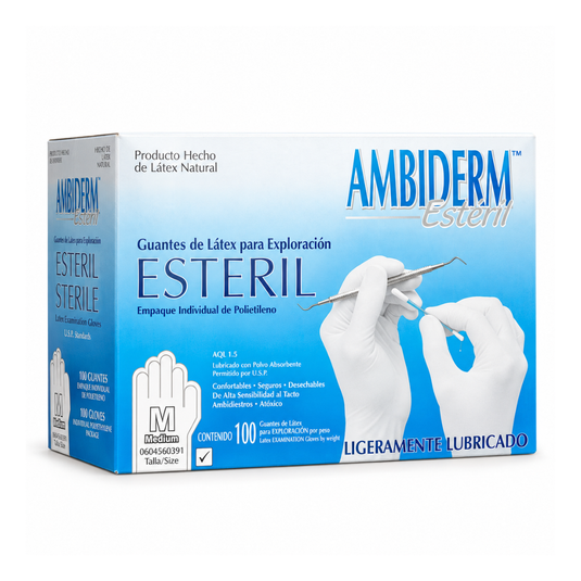 Guante Latex Esteril Caja Con 100 Piezas marca Ambiderm