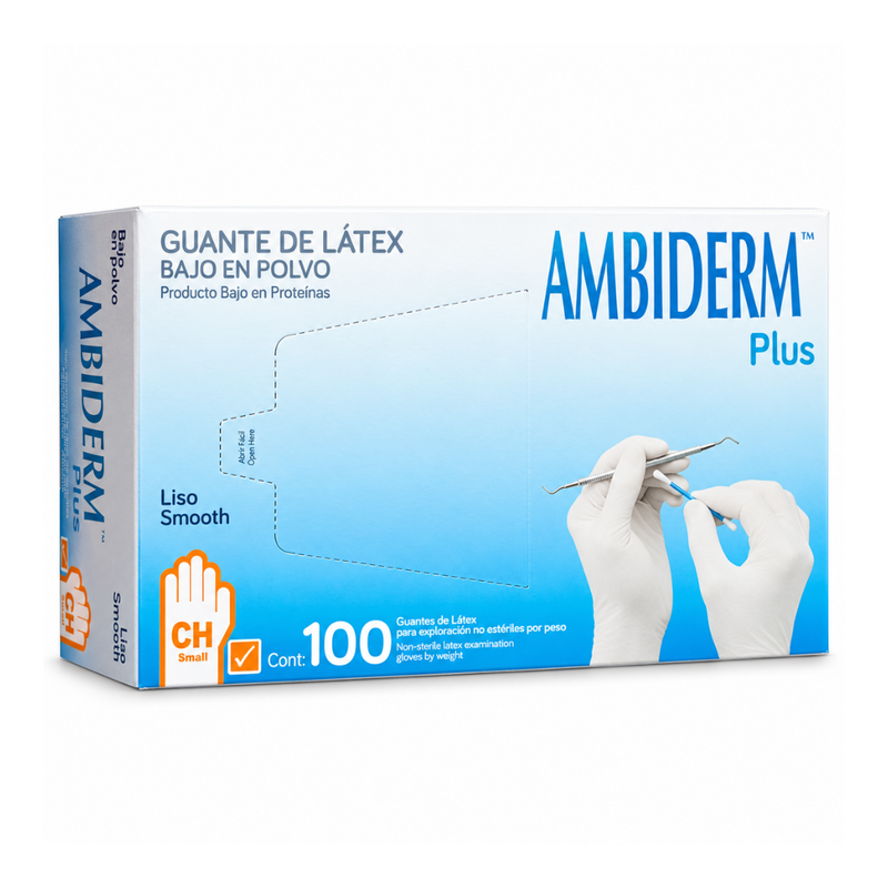 Cargue la imagen en el visor de la galería, Guante De Látex Ambiderm Plus Liso Naranja Talla Chica Caja Con 100 Piezas marca Ambiderm
