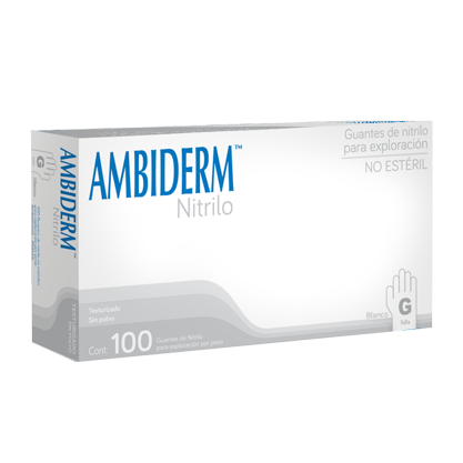 Caja con 100 guantes de nitrilo en color negro, tamaño mediano