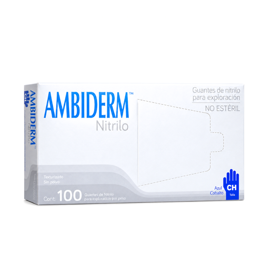Guante Nitrilo Azul Cobalto Chico Caja Con 100 Piezas marca Ambiderm
