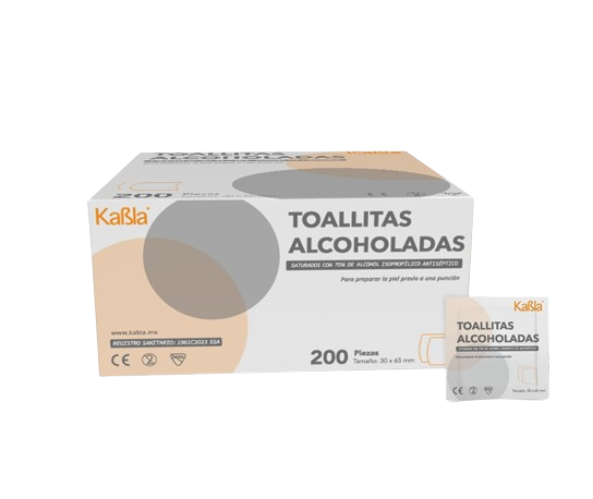 30102-2-50 Toallitas Alcoholadas con 70% de Alcohol Isopropílico - Corrugado de 50 cajas con 200 piezas c/u