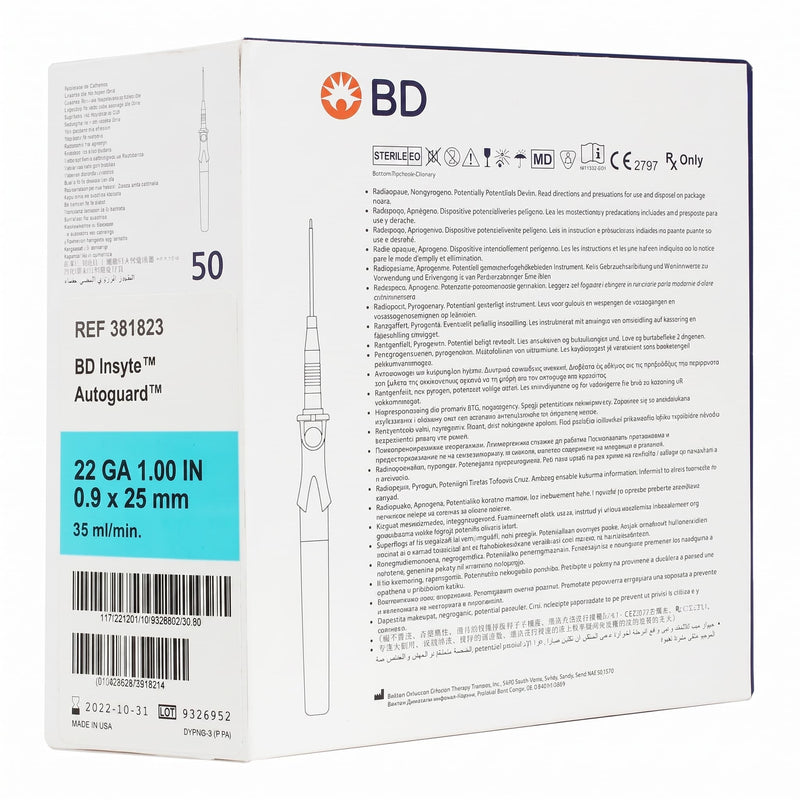 Cargue la imagen en el visor de la galería, Catéter De Seguridad BL 22GX1.0IN con 50 piezas Marca BD
