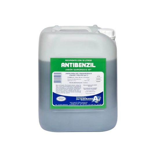 Jabon Liquido Neutro Para Uso Prequirurgico Con Cloruro De Benzalconio Al 1% Cada 100Ml De Benzalconio con 18 litros Marca Altamirano