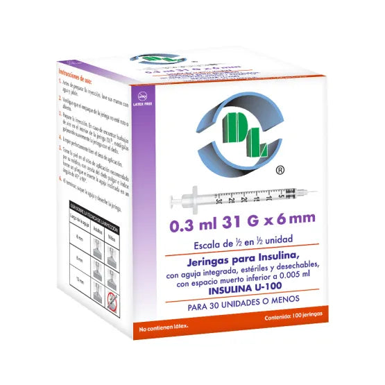 Jeringa Estéril Y Desechable De 0.3 Ml., Con  Aguja 31X06 ( Unibody )