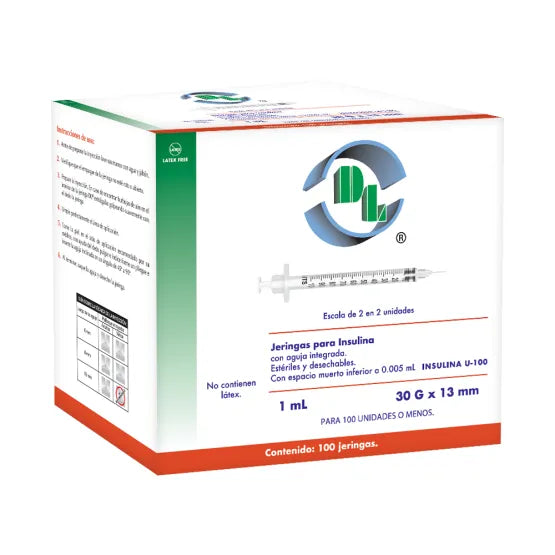 Jeringa Estéril Y Desechable De 1 Ml., Con  Aguja 30X13 ( Unibody )