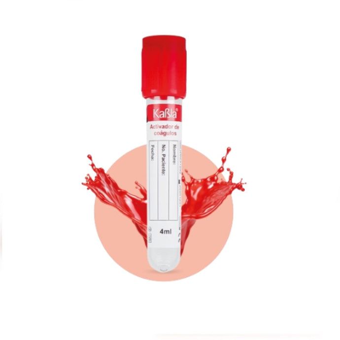 Tubo al vacío sin Aditivo con Tapa Roja de 13×100 mm 6 ml Plástico PET - Corrugado de 12 Gradillas con 100 piezas - Kabla