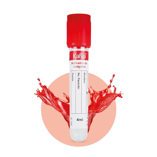 CY-102CA (4ml)-1200 Vacutainer con Activador de Coágulo 13×75 mm 4 ml, Plástico PET, Tapa Color Rojo - Corrugado de 12 Gradillas con 100 piezas