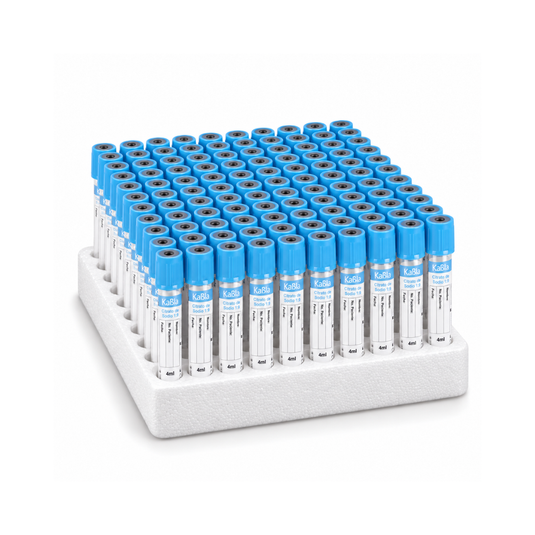 Tubo Vacutainer Con Citrato De Sodio 3.2% (Tubo Pt) 13×75 Mm 4 Ml Plástico Pet, Tapa Color Azul - Gradilla Con 100 Piezas marca Kabla