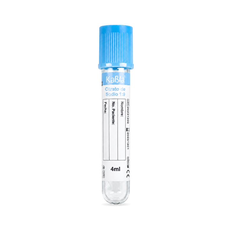 Cargue la imagen en el visor de la galería, Tubo Vacutainer Con Citrato De Sodio 3.2% (Tubo Pt) 13×75 Mm 4 Ml Plástico Pet, Tapa Color Azul - Gradilla Con 100 Piezas marca Kabla
