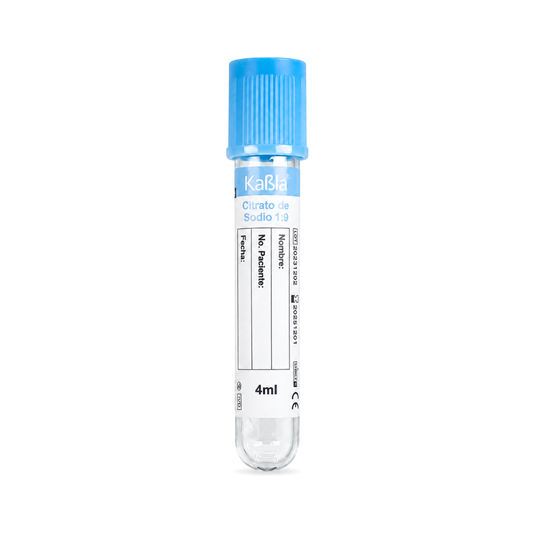 Tubo Vacutainer Con Citrato De Sodio 3.2% (Tubo Pt) 13×75 Mm 4 Ml Plástico Pet, Tapa Color Azul - Gradilla Con 100 Piezas marca Kabla