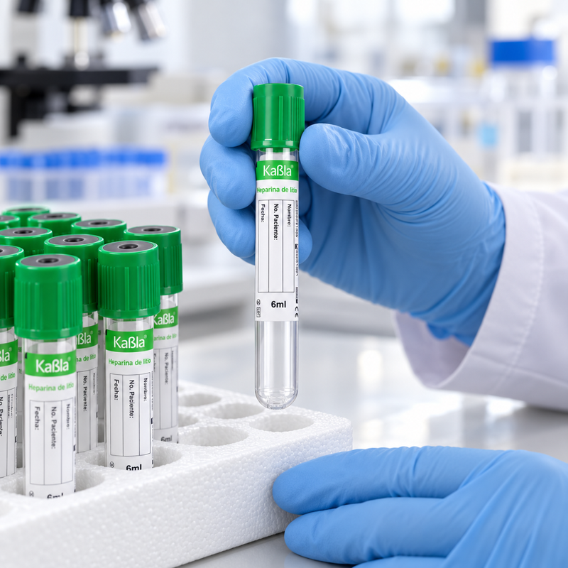 Cargue la imagen en el visor de la galería, Tubo Vacutainer Con Heparina De Litio, 13×100 Mm 6 Ml Plástico Pet, Tapa Color Verde - Gradilla Con 100 Piezas marca Kabla
