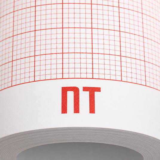 Rollo graficado en rojo. Medidas: 10.8cm*30m. 9402-023 ELI-100 marca NT