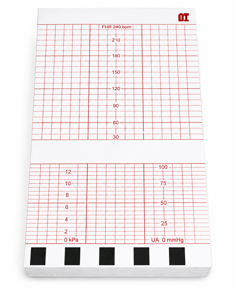 Cargue la imagen en el visor de la galería, Papel graficado en rojo. Medidas: 15.2cm*9cm Doblado en Z de 150 hojas. Para Analogic Fetalgard. marca NT
