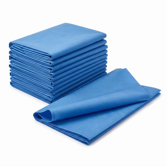 Sabana De Exploración 125cm X 120 Cm SMS25g Azul No Estéril Con 10 Piezas Marca ECONOMEDIC