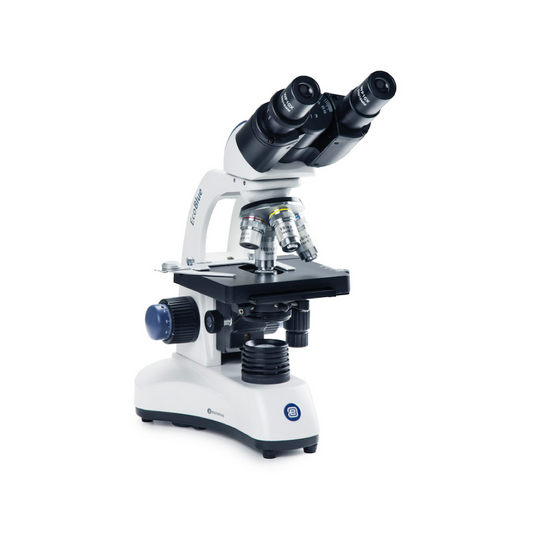 Microscopio Binocular,10x/18,achro 4 10 40 100, platina mecánica, enfoque coaxial, LED recargable