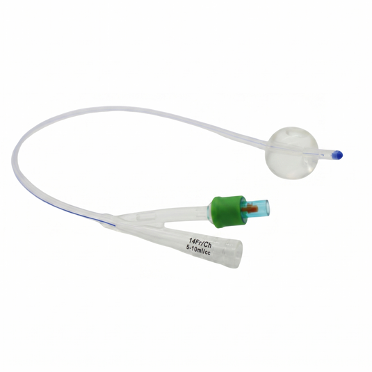 Sonda Foley Para Drenaje Urinario De Permanencia Prolongada De Elastómero De Silicón, Con Globo De Autorretención De 5 Ml, Estéril Y Desechable De 2 Vías, Calibre 14 Fr. Con 10 Piezas marca GTMK