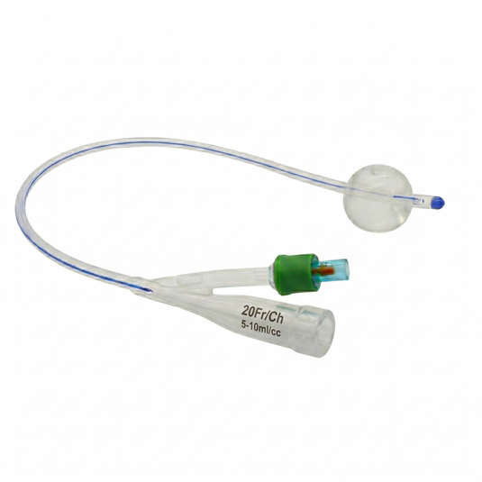 Sonda Foley Para Drenaje Urinario De Permanencia Prolongada De Elastómero De Silicón, Con Globo De Autorretención De 5 Ml, Estéril Y Desechable De 2 Vías, Calibre 20 Fr. Con 10 Piezas marca GTMK