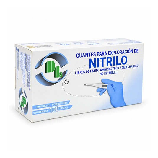 Guante Nitrilo Azul Chico con 100 piezas marca DL