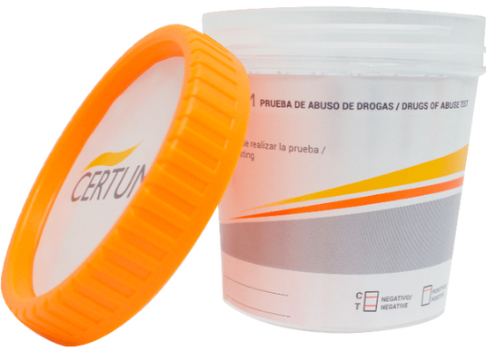 HCDOAB-1154 Frasco simple cup de 5 parámetros (AMP/BZD/COC/MET/THC) - caja con 25 pruebas