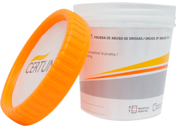 HCDOAB-1164.6 Frasco simple cup de 6 parámetros (AMP/BAR/BZD/COC/MET/THC) - caja con 25 pruebas