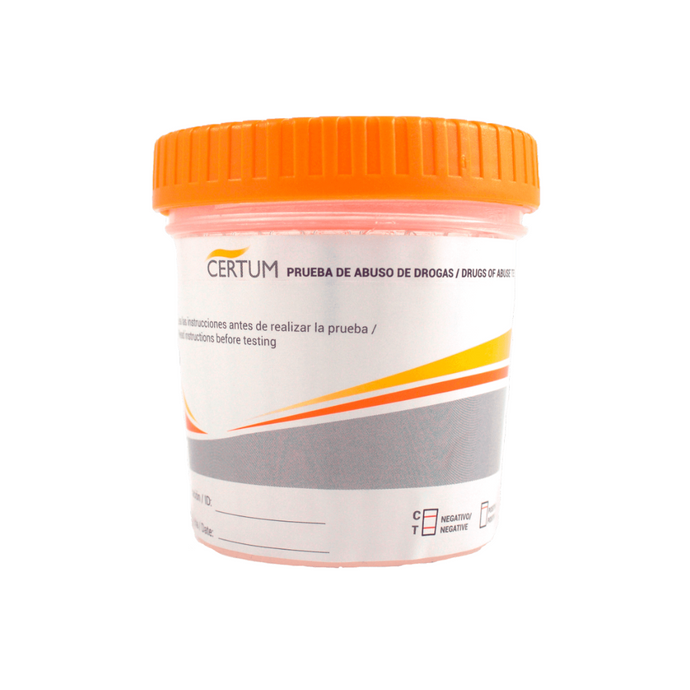 Frasco simple cup de 6 parámetros (AMP/BAR/BZD/COC/MET/THC) - caja con 25 pruebas - Certum