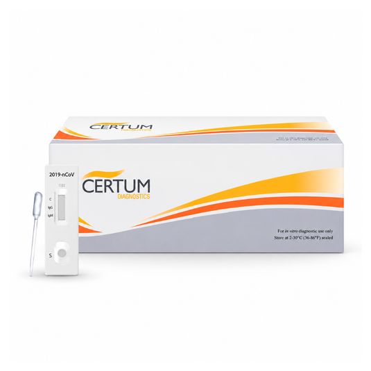 Prueba Rápida De Anticuerpos Igg E Igm De Coronavirus Sars-Cov-2 (Ncov) En Cassette (Suero/Sangre/Plasma) Caja Con 25 Pruebas marca Certum