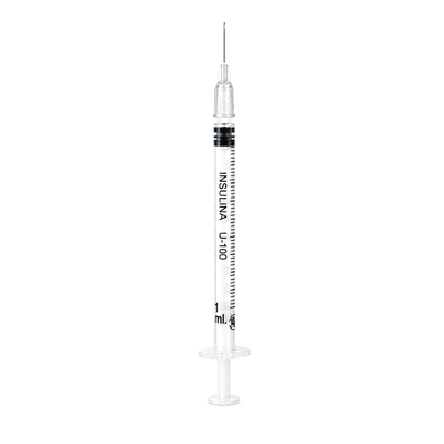 Jeringa Insulina 1ml con aguja 27X13 con 200 piezas marca DL