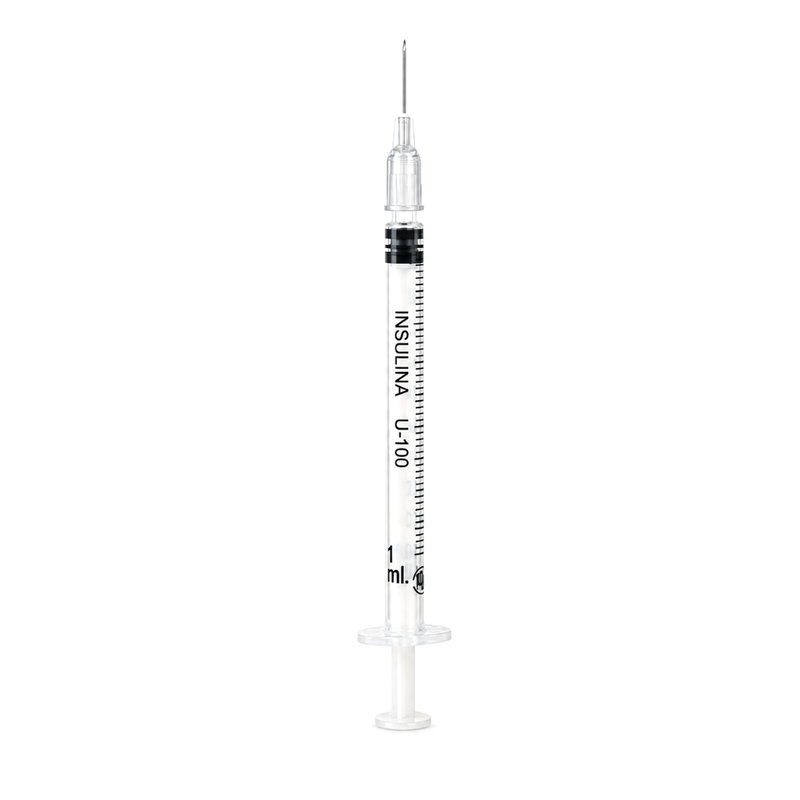 Cargue la imagen en el visor de la galería, Jeringa Insulina 1ml con aguja 27X13 con 200 piezas marca DL
