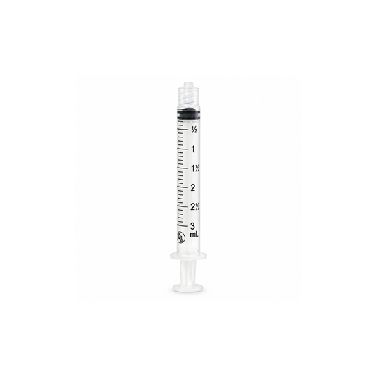 Jeringa esteril y desechable sin aguja 3ml con 100 piezas marca DL