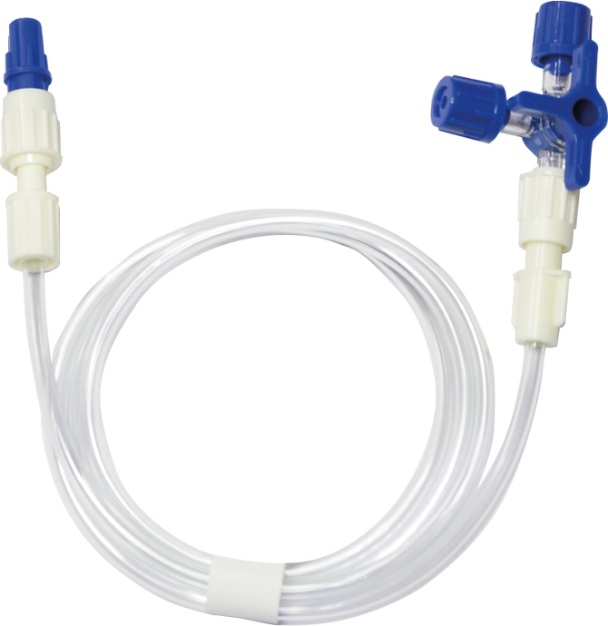 Llave De 4 Vías C/Conector L.Lock Macho Ext. 80Cm Largo 2.6Mm Diam Int