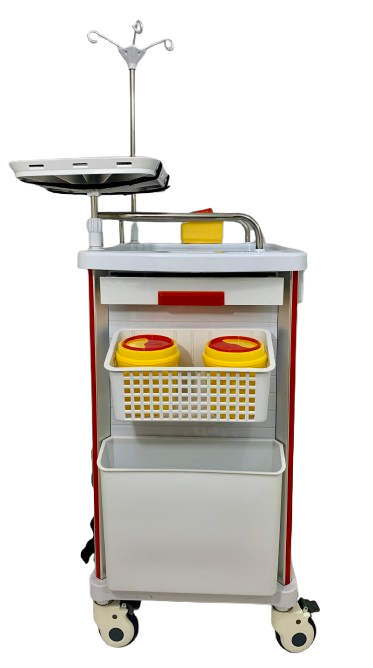 Cargue la imagen en el visor de la galería, Carro De Urgencias De Plástico ABS y Aluminio, Con Cajones, Llave, Etc. Catálogo: MAET750H
