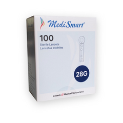 Lancetas MediSmart 28 G, Universales, Esteriles - Caja con 100 piezas - Lobeck Medical