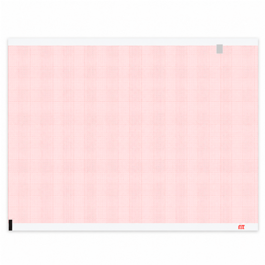 Papel graficado en rojo. Medidas: 21.5cm*28cm Doblado en Z de 200 hojas. Doble sensor Para QUINTON/Q-STRESS/Q710. marca NT