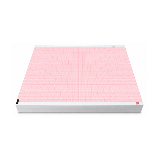 Papel graficado en rojo. Medidas: 21.5cm*28cm Doblado en Z de 200 hojas. Doble sensor Para QUINTON/Q-STRESS/Q710. marca NT