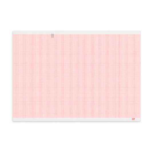 Papel graficado en rojo. Medidas: 21.5cm*28cm Doblado en Z de 200 hojas. Para Prueba de Esfuerzo Quinton 4500. marca NT