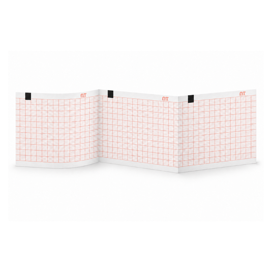 Papel graficado en rojo. Medidas: 80cm*90cm Doblado en Z de 280 hojas. Hellige-Marquette Mac 400 marca NT