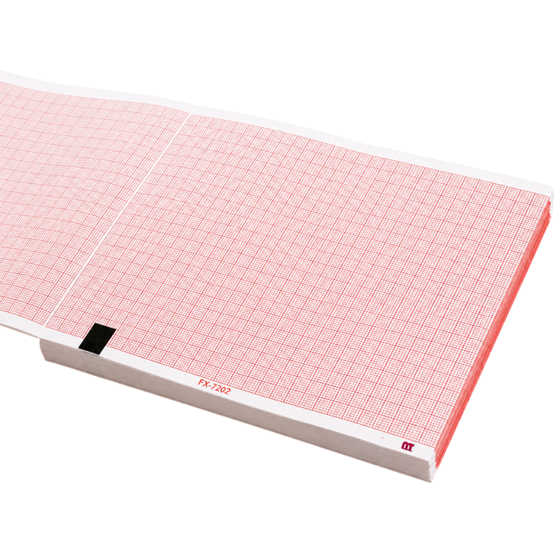 Cargue la imagen en el visor de la galería, Papel graficado en rojo. Medidas: 11cm*14cm Doblado en Z de 100 hojas. Para FUKUDA OP222TE/FX7202. marca NT
