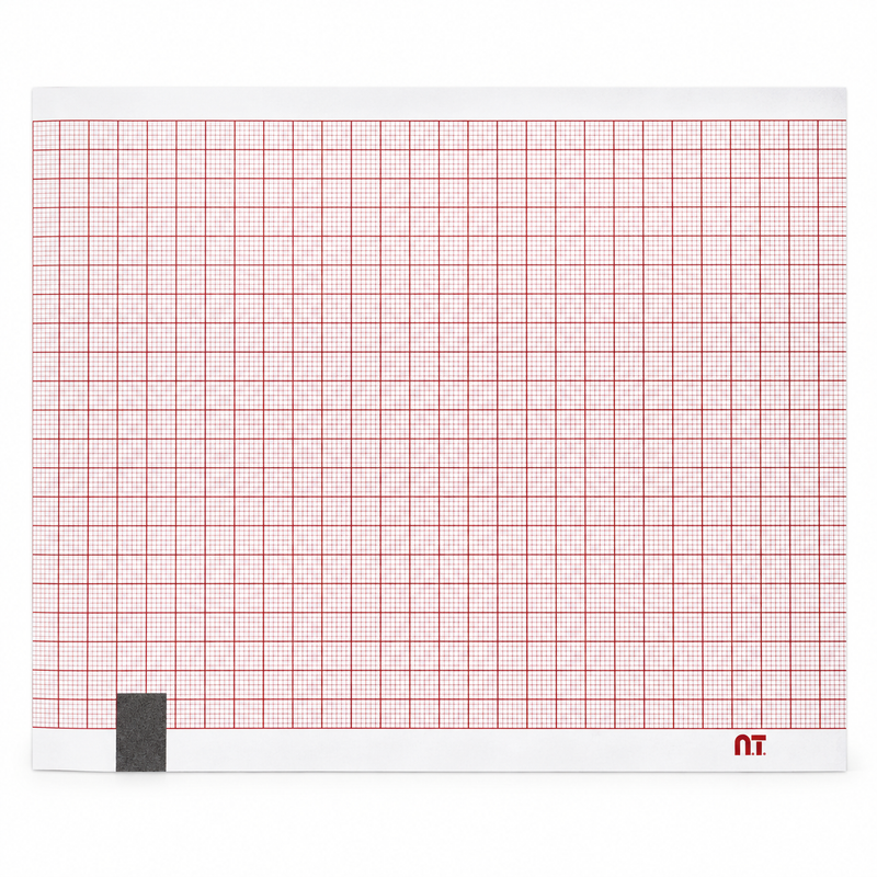 Cargue la imagen en el visor de la galería, Papel graficado en rojo. Medidas: 11cm*14cm Doblado en Z de 100 hojas. Para FUKUDA OP222TE/FX7202. marca NT
