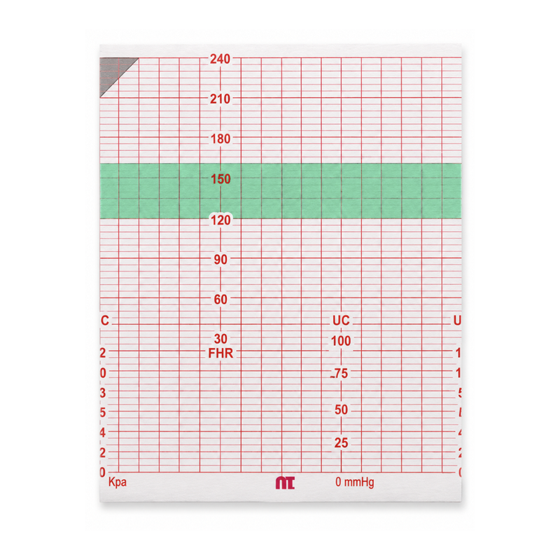 Cargue la imagen en el visor de la galería, Papel graficado en rojo. Medidas: 11.2cm*9cm Doblado en Z de 160 hojas. Para Edan Cadence II. marca NT
